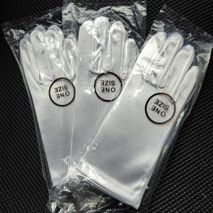 3 Pair Girls Short White Satin Gloves Flower Girl First Communion Dance Costume